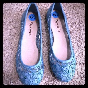 Zigisoho blue lace ballet flats